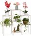 Relaxdays bloemenrek hout - 7 etages - binnen - staand - 86,5x95x29,5 cm - wit