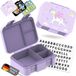 BEARFOOT Compacte Broodtrommel Bentobox Unicorn Eenhoorn BPA-vrij & Lekvrij 650ml Paars Meisjes