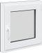 vidaXL Kelderraam RISOR 60 x 60 cm Wit Dubbel Glas PVC Links Binnendraaiend