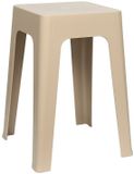 Home Deco Factory zit krukje/stoel - beige - D34 x H47 cm - Stapelbaar - kunststof - bijzet tafeltje