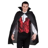 Boland 96922 - Vampiermantel met kraag, zwart, lengte 120 cm, omslagdoek, kostuum, carnaval, themafeest, Halloween