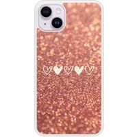 Apple iPhone 15 Paillettes coeur Verstevigd hoesje met sublimatie bedrukking