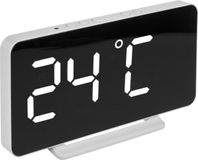 GreenBlue - Klok met Wekker met alarm en thermometer functie - LED - Wit