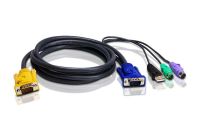 ATEN 2L-5302UP KVM kabel 1,8m SPHD naar 2x PS/2 zwart
