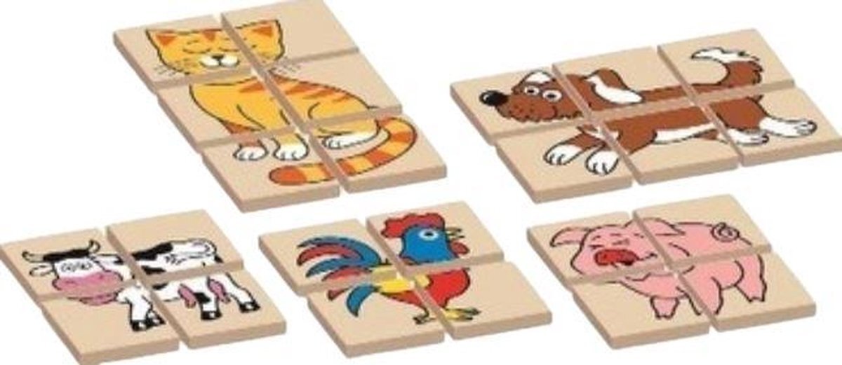 Detoa Legpuzzel Dieren Junior 4 Cm Hout Bruin 12 Delig