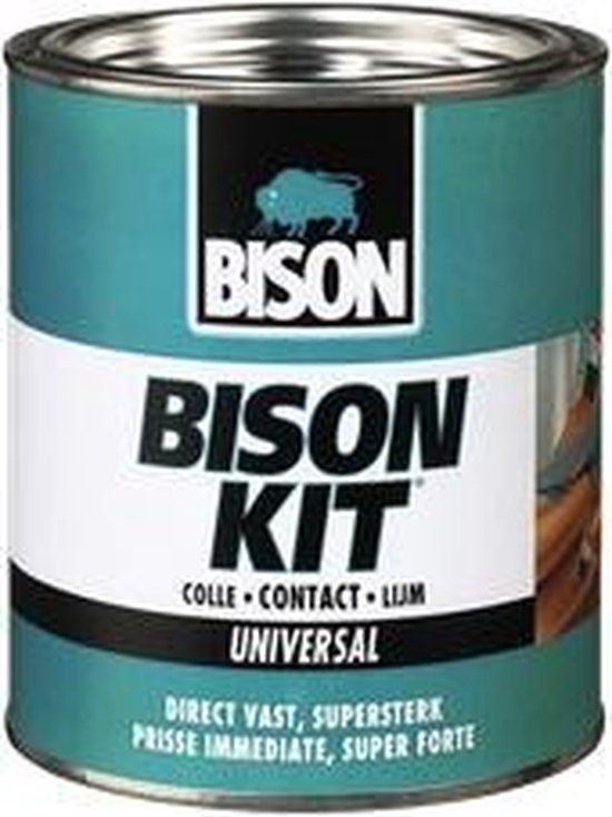 Bison Kit® blik 5 L, gelvormig, super sterk, universele contactlijm, vochtbestendig, vorstbestendig, -40°C tot +70°C, eenvoudig in gebruik, voor ontelbare reparaties