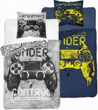 Faro dekbedovertrek Glow in the dark Game controller - Let's start - Coton - une personne - 140x200 + 70x80 cm
