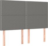vidaXL Hoofdbord donkergrijs Stof 144x5x118/128 cm