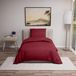 TRANKIELO® - Housse de couette 140x200 cm avec taie d'oreiller 65x65 cm - Bordeaux - 100% microfibre - certifié