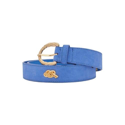 Fabienne Chapot Studded Marina Blue Suede Belt