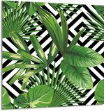 TMK ArtDeko Snijplank van gehard glas - 60x65 cm - Bladeren