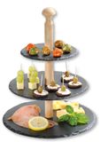 Kesper Serveerschotel Bamboo Zwart, Hout Rond Leisteen