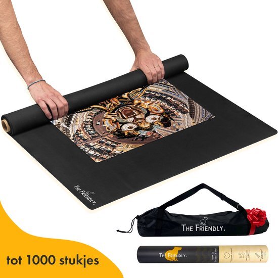 The Friendly. The Friendly Puzzelmat 1000 stukjes voor Legpuzzel – Puzzelplaat - Puzzel opbergsysteem - Portapuzzle de Luxe - Puzzelmap 1000 stukjes - Puzzelkoffer - Puzzelrol - 60x100cm