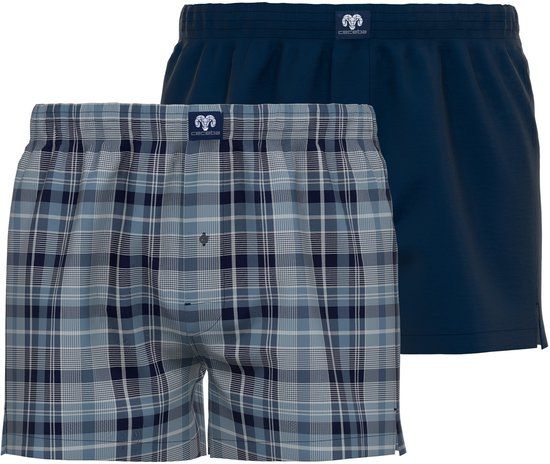 CECEBA Heren Boxershorts - Blauw Geruit - 2 Stuks - Maat XL