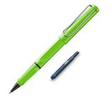 Lamy Safari roll-ink green inktcartridge rollerball – tijdloze klassieke pen met ergonomische handgreep & lijnbreedte M - behuizing van robuust ASA-kunststof - incl. inktcartridge + extra cartridge