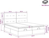 vidaXL Ottoman Bed with Mattress and Headboard, 2-piece, Light Grey, Velvet