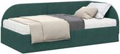 vidaXL Cadre de lit d'angle avec matelas vert foncé velours 90 x 190 cm