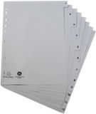Exacompta 20x Tabbladen met bedrukte tabs in gerecycled PP - 12 tabs - 1 tot 12 - A4 - Grijs