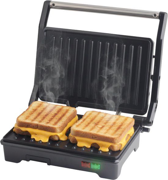 Media Evolution COOK-IT Tosti Apparaat - Contactgrill - Grill apparaat - 700W - Zwart/Zilver