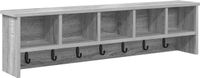vidaXL Wandkapstok met Sonoma plank, grijs, 100 x 16 x 26 cm