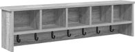 vidaXL Wandkapstok met Sonoma plank, grijs, 100 x 16 x 26 cm