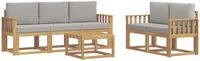 vidaXL - Buiten - bank - set - 6 - st - Wit - en - Lichtgrijs - Polyester