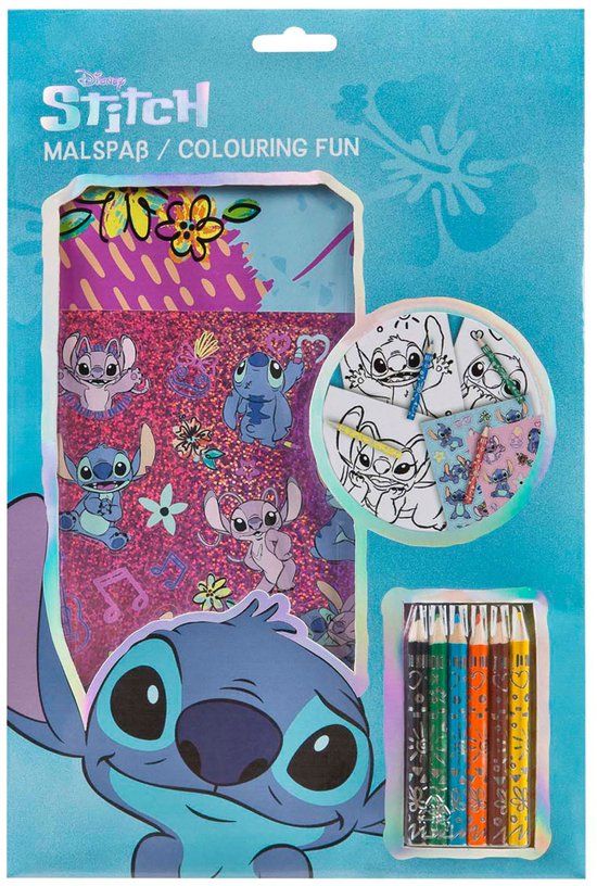 Top1Toys UNDERCOVER GmbH Kleurblok Stitch met Kleurpotloden en Stickers