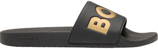Hugo Boss heren BOSS slippers contrast logo zwart