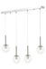 Opviq Scandinavische kroonluchter met chroom afwerking, 90 cm lengte, 70 x 13 cm, metalen behuizing, glazen kap, 4 x E27 Max 6 W, elegante verlichting voor moderne ruimtes