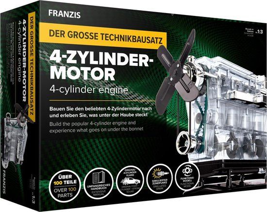 FRANZIS 4-Cylinder Engine Kit Plastic - 1:3 - Modelbouwpakket Militaire voertuigen