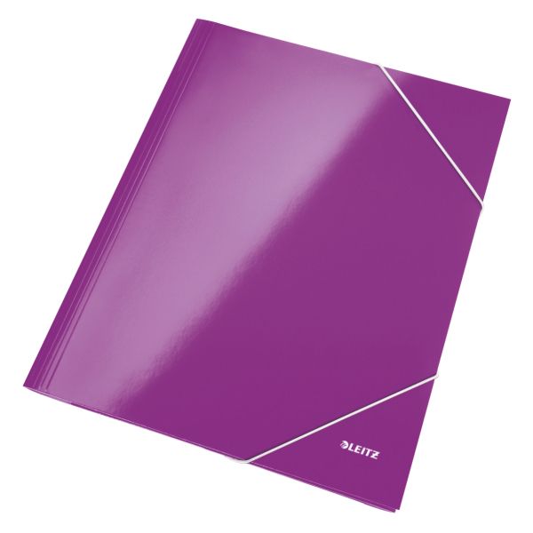 Leitz WOW 3-klepsmap karton paars