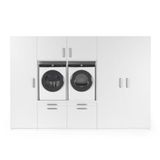 Wasophoogte® Wasmachine Kast Johannesburg - Wasmachine verhoger - Wasmachine ombouw - 700(D)*3130(B)*2110(H) mm - Wit