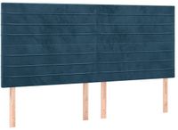 vidaXL Hoofdbord - donkerblauw - 160x5x118/128 cm - fluweel
