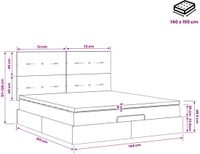 vidaXL Ottomanbed met matras en LED-verlichting, zwart, 140 x 190 cm, met stoffen bekleding