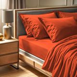Merkloos / Sans marque Asir - Ranforce Hoeslaken Kingsize (160x200+30 cm) - Kaneel