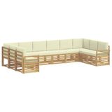 vidaXL Ensemble de canapés d'extérieur 10 pc Blanc et crème Polyester