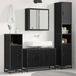 Maison Exclusive - Ensemble d'accessoires de salle de bain, 3 pièces, noir, aspect chêne, 90 x 33 x 60 cm