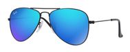 Ray-Ban AVIATOR JUNIOR zonnebril Kind Piloot Zwart Metaal Blauw Gespiegeld