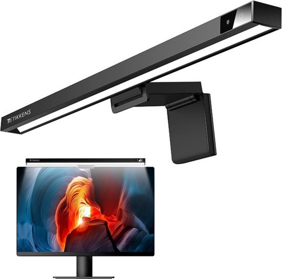 Tikkens TIKKENS® LED Monitor Lamp - Lightbar - Screenbar Computer - E-Reading/Bureaulamp - Dimbaar - USB