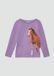s.Oliver T-shirt à paillettes et imprimé animal, manche courte, col rond, coton, lilas