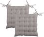 Stof Textile coussin de chaise BEA - 2x - taupe - 40 x 40 x 4 cm