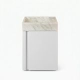 Saniclass Chaci Toiletmeubelset - 40x65cm - 1 deur - 1 kraangat - rechts - fontein natuursteen marmer - mat wit
