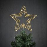 Luca lighting Kerstboom piek - ster - goud - LED verlichting - kunststof - 25 cm - kersttopper