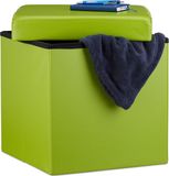 Merkloos Relaxdays Poef met opbergruimte - 40 liter - groen