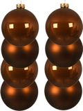 Decoris Kerstballen - 12 stuks - Kaneel Bruin - 10 cm Diameter - Glas