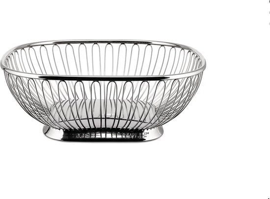 ALESSI Square Wire Fruitmand - 23 cm - Zilvergrijs