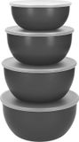 KitchenAid Mengkom met deksel, 4-delige set, Kunststof, Grijs