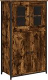 vidaXL Hoge kast 62x32x106,5 cm bewerkt hout gerookt eikenkleurig