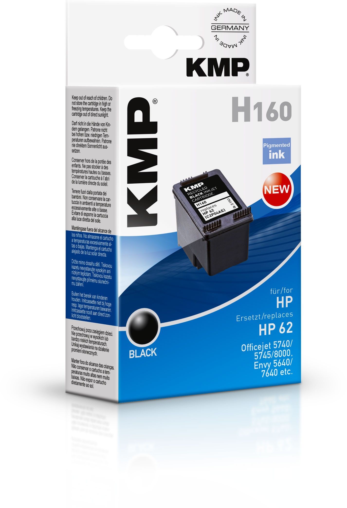 KMP H160 Zwart Inktcartridge voor HP Envy & OfficeJet printers (200 pagina's)