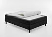 Atlantic Home Collection Happy boxbed zonder hoofdeinde, 7-zones pocketveringmatrassen, hardheid H3, stof, zwart, 140/200 cm, lighoogte ca. 58 cm.